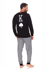 Оригинальная пижама с карточным принтом (Размер: XL) (Цвет: черный с белым)