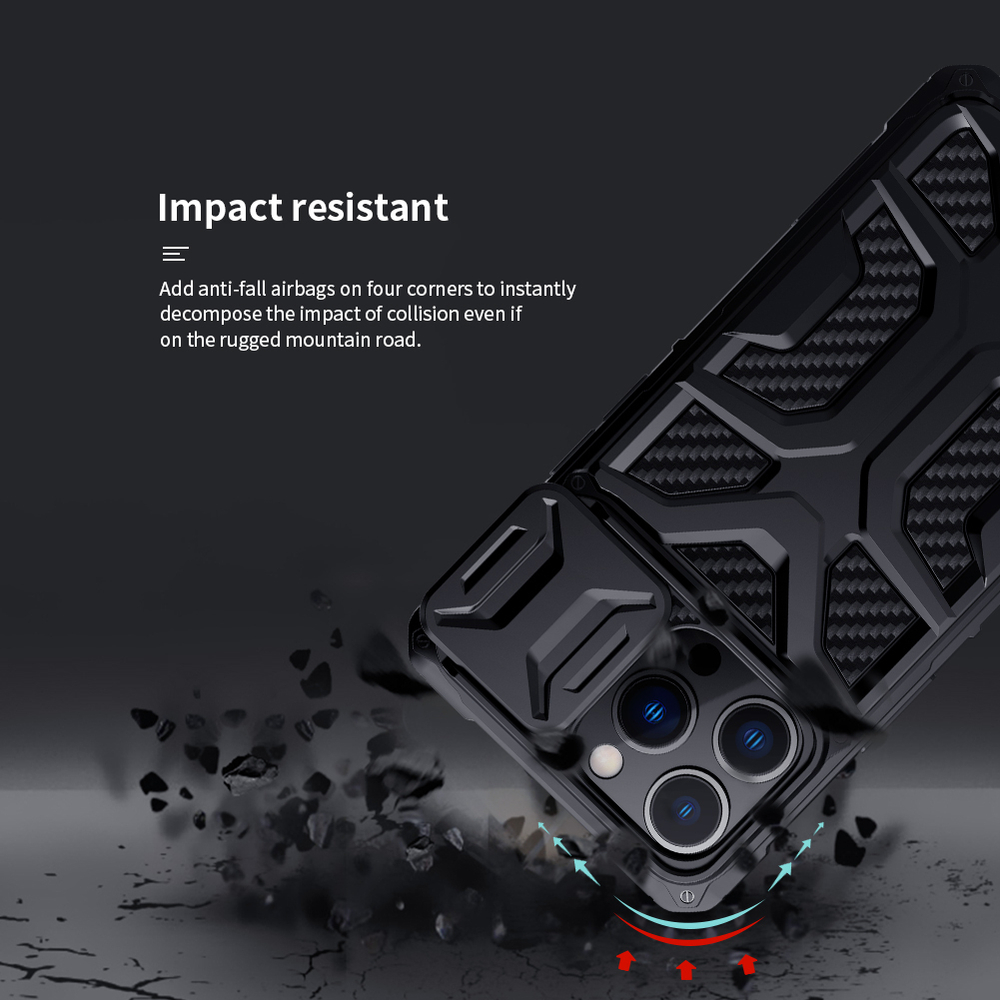 Противоударный чехол от Nillkin с защитной шторкой для камеры на iPhone 13 Pro, серии Adventurer Pro Case