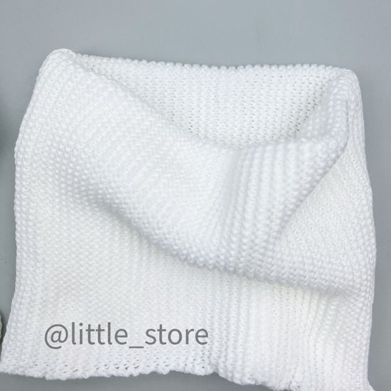 Шапка демисезонная, со снудом "Единорог" белая