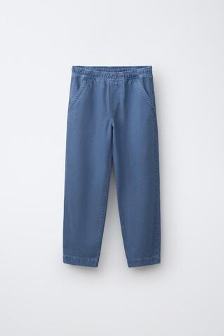 ZARA СТРУЯЩИЕСЯ БРЮКИ ИЗ ТВИЛА, СИНИЙ