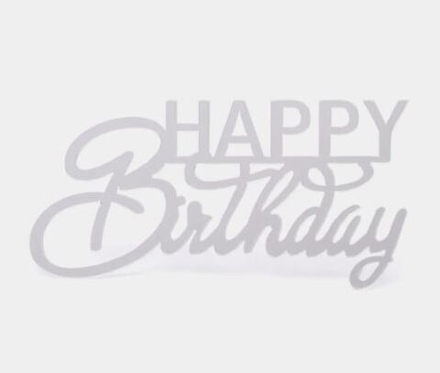 Топпер боковой "Happy Birthday 9", цвет серебро