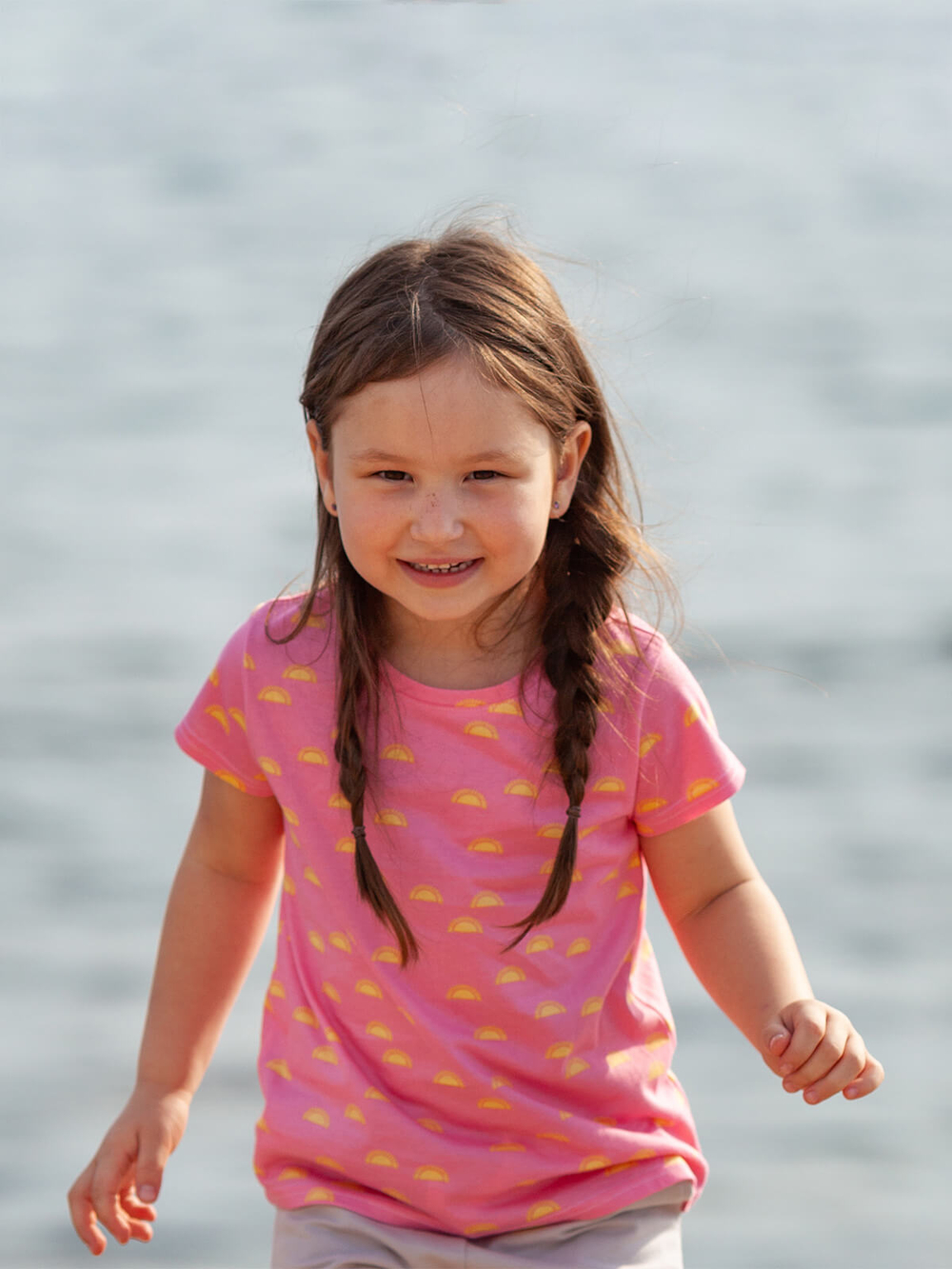 Футболка для девочек Mjölk Солнышки розовые