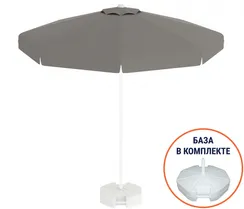 Зонт пляжный с базой на колесах Kiwi Clips&Base, Ø225 см, белый, серый