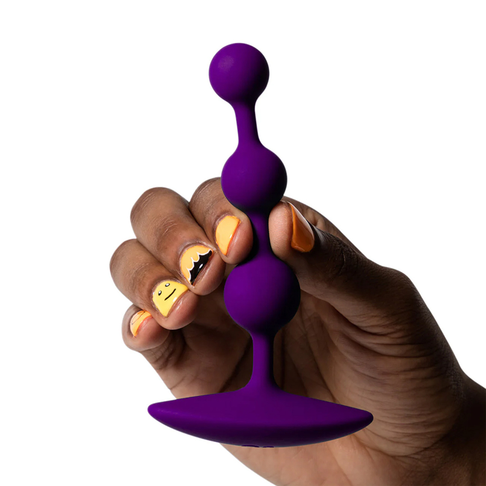 Фиолетовая силиконовая анальная цепочка 13,5см Romp Amp Silicone Anal Plug Dark Purple RP291SG4