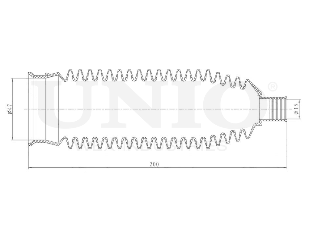 Пыльник рулевой рейки (к-т) UNIO DUC-20011K