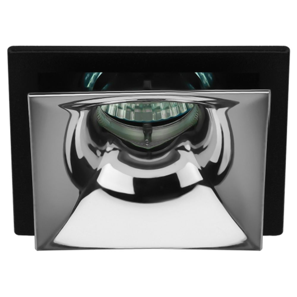 Светильник встраиваемый декоративный ЭРА KL102 BK/CH под лампу MR16 GU5.3 черный/хром