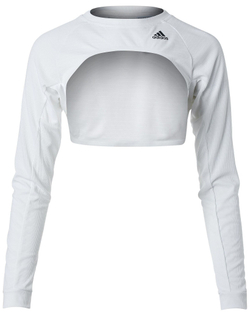 Женская теннисная футболка (Дл. Рукава) Adidas W Tennis Shrug HEAT.RDY - white/copper metalic