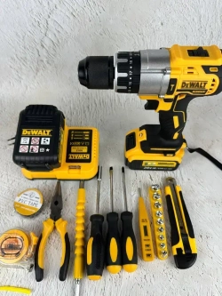 Дрель шуруповерт аккумуляторная ударная Dewalt 36В 2 АКБ в кейсе с набором инструментов