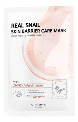 SOME BY MI Восстанавливающая тканевая маска для лица с муцином улитки - Real Snail Skin Barrier Care Mask ,20 г