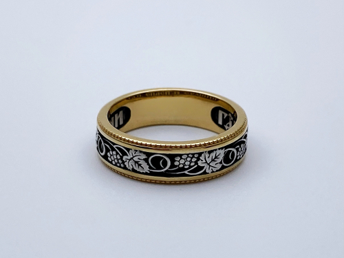 Кольцо из серебра/Позолота,чернение