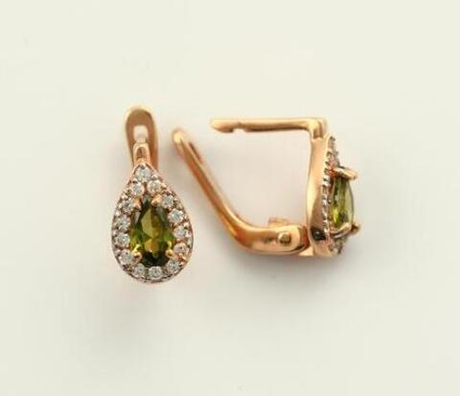 Серьги из золота с фианитами