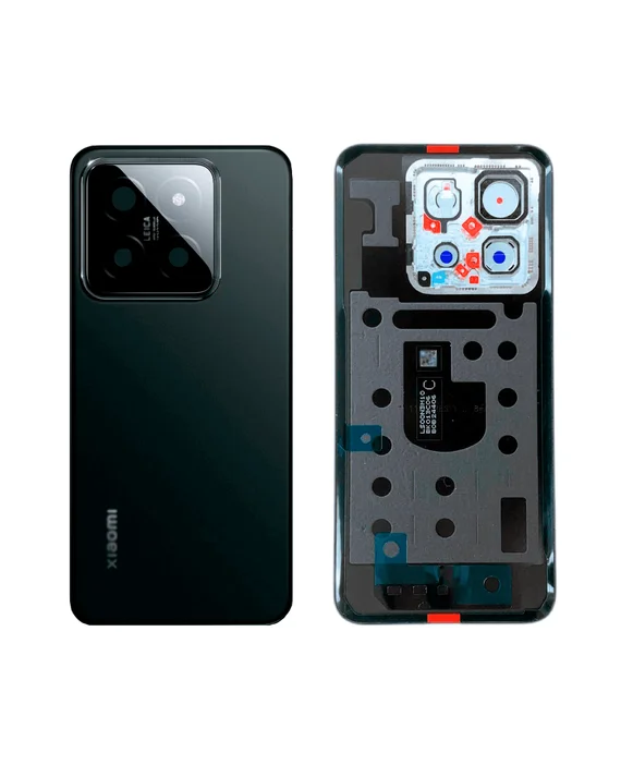 Задняя крышка для Xiaomi Mi 14 (Черная) со стеклом камеры