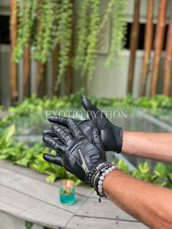 Перчатки из кожи крокодила AC-113