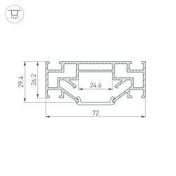 Профиль STRETCH-25-CEIL-CENTER-2000 (Arlight, Алюминий) 040060