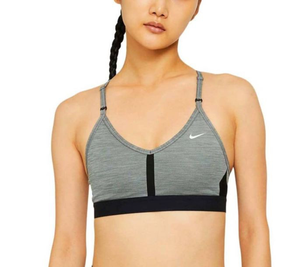 ТОП теннисный Nike Indy Bra V-Neck W - smoke grey/pure/black/white