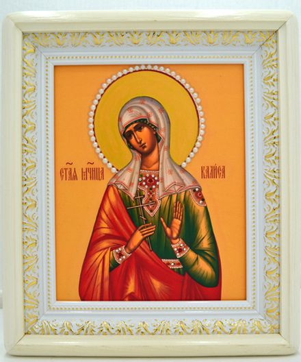 Икона святой Калисы ручной работы.