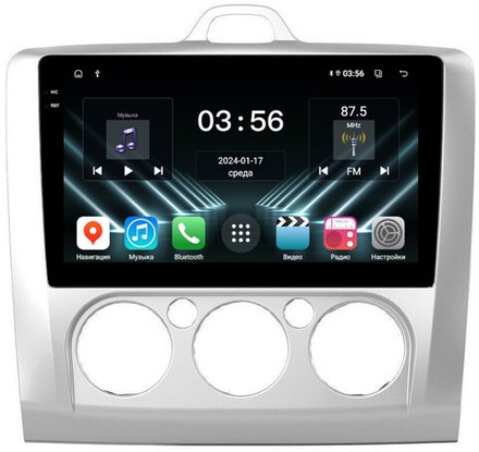 Магнитола для Ford Focus 2 2004-2011 (кондиционер) - FarCar DX003M монитор 9.5" IPS на Android 13, 4+64Гб, CarPlay