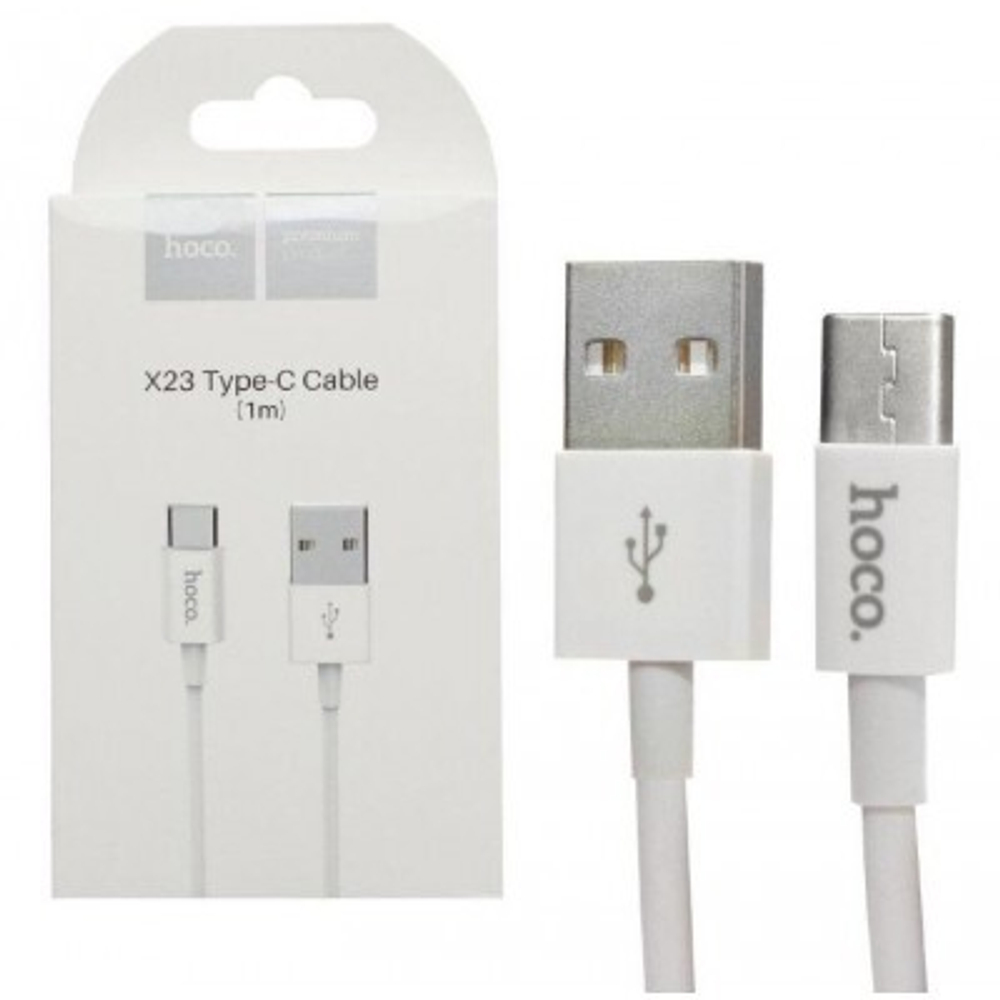 Кабель HOCO X23 Type-C-Type-C 3A 1м TPE White