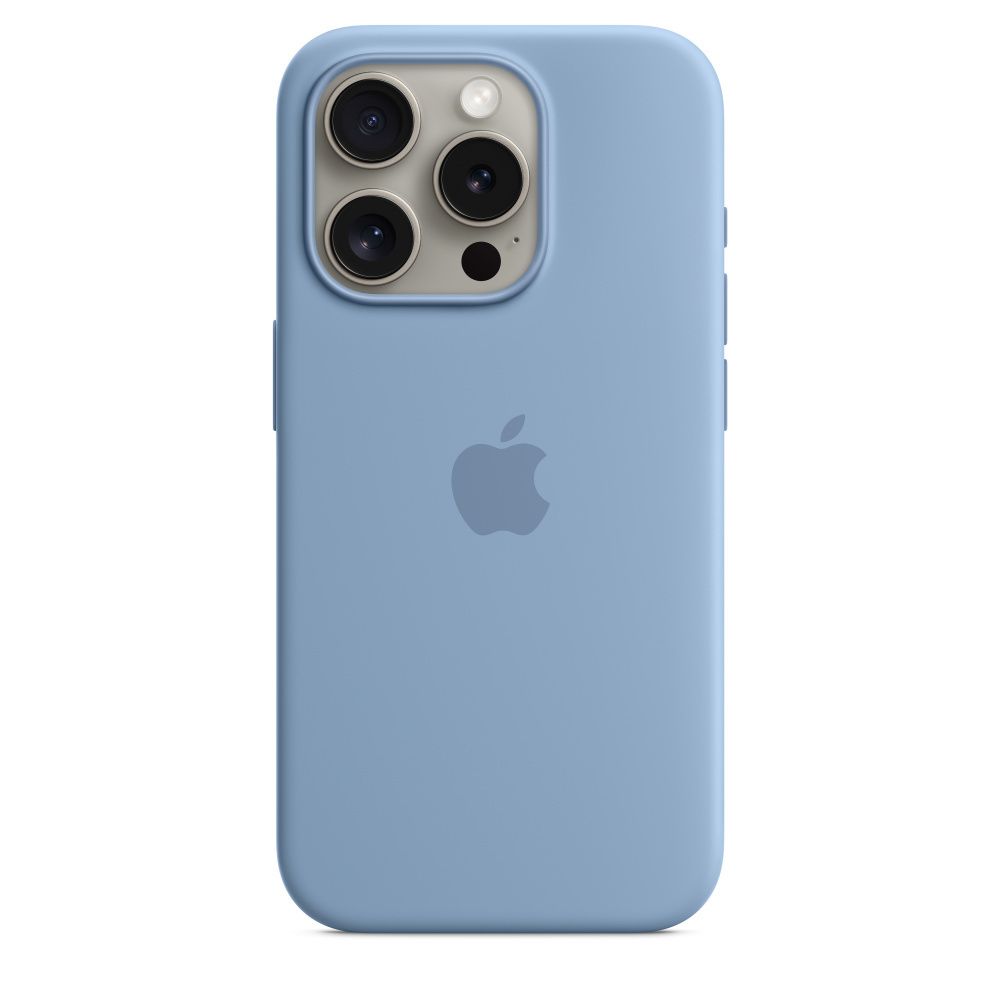 Силиконовый чехол для iPhone 15 Pro Max Зимний синий (Winter Blue) MagSafe MT1Y3