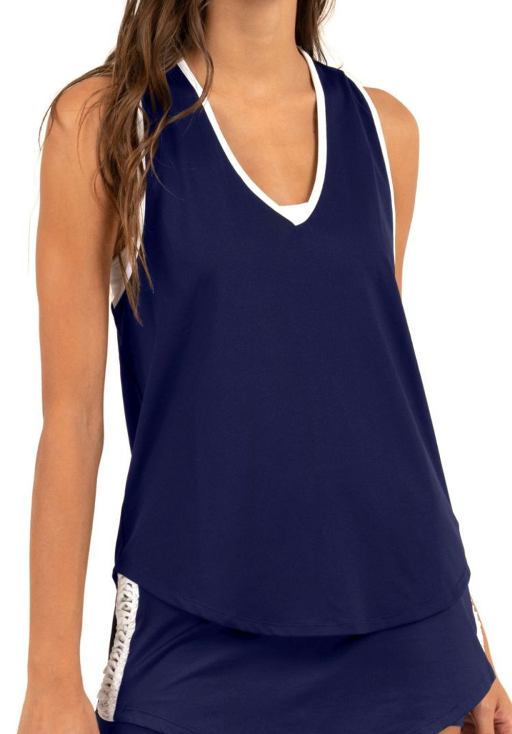 Топ теннисный Lucky in Love Macram_ Core Singlet Women - white/midnight