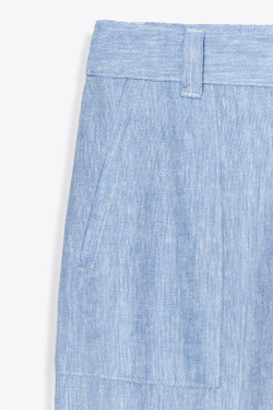 ZARA БРЮКИ-ДЖОГГЕРЫ ИЗ ЛЬНА, ГОЛУБОЙ