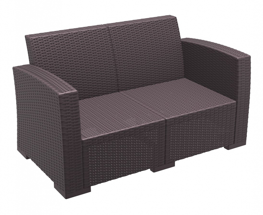 Диван пластиковый плетеный двухместный с подушками Monaco Lounge