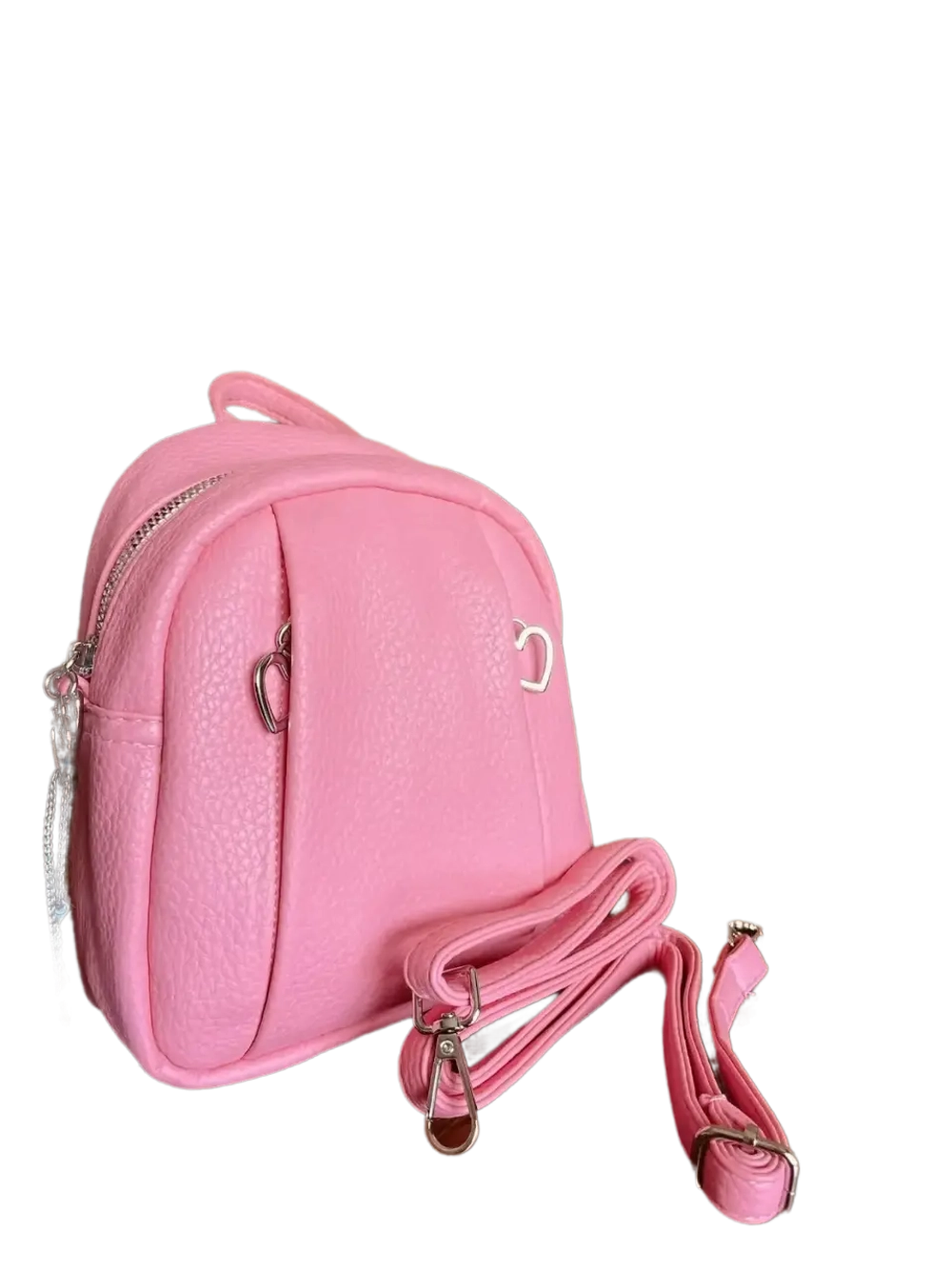 Сумка-рюкзак женская QOZA из экокожи, розовая, 1,5 л