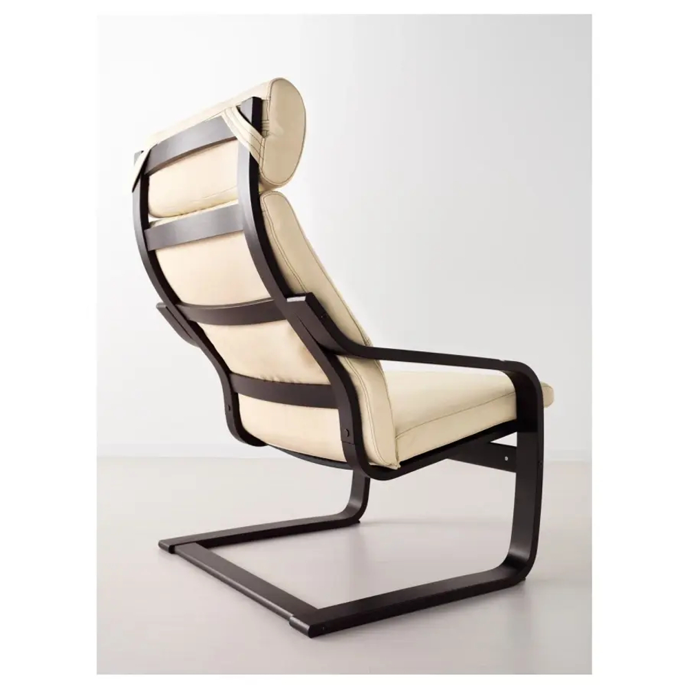 Кресло - IKEA POÄNG/POANG/ПОЭНГ ИКЕА, 68х82х100 см, бежевый/чёрный