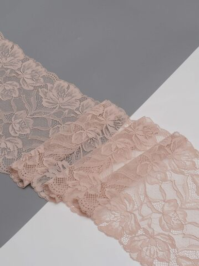 Эластичное кружево серебристый пион ширина 21 см