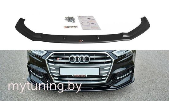 Сплиттер бампера переднего V.1 для AUDI A3 8V S-Line / S3 8V рестайлинг (17-...)
