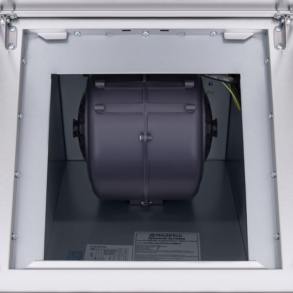 Кухонная вытяжка MAUNFELD Gloria 90 нержавеющая сталь/прозрачное стекло