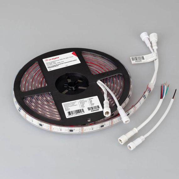 Светодиодная лента герметичная Arlight 14W/m 60LED/m 5060SMD разноцветный 5М DMX-PS-B60-12mm 12V 039605