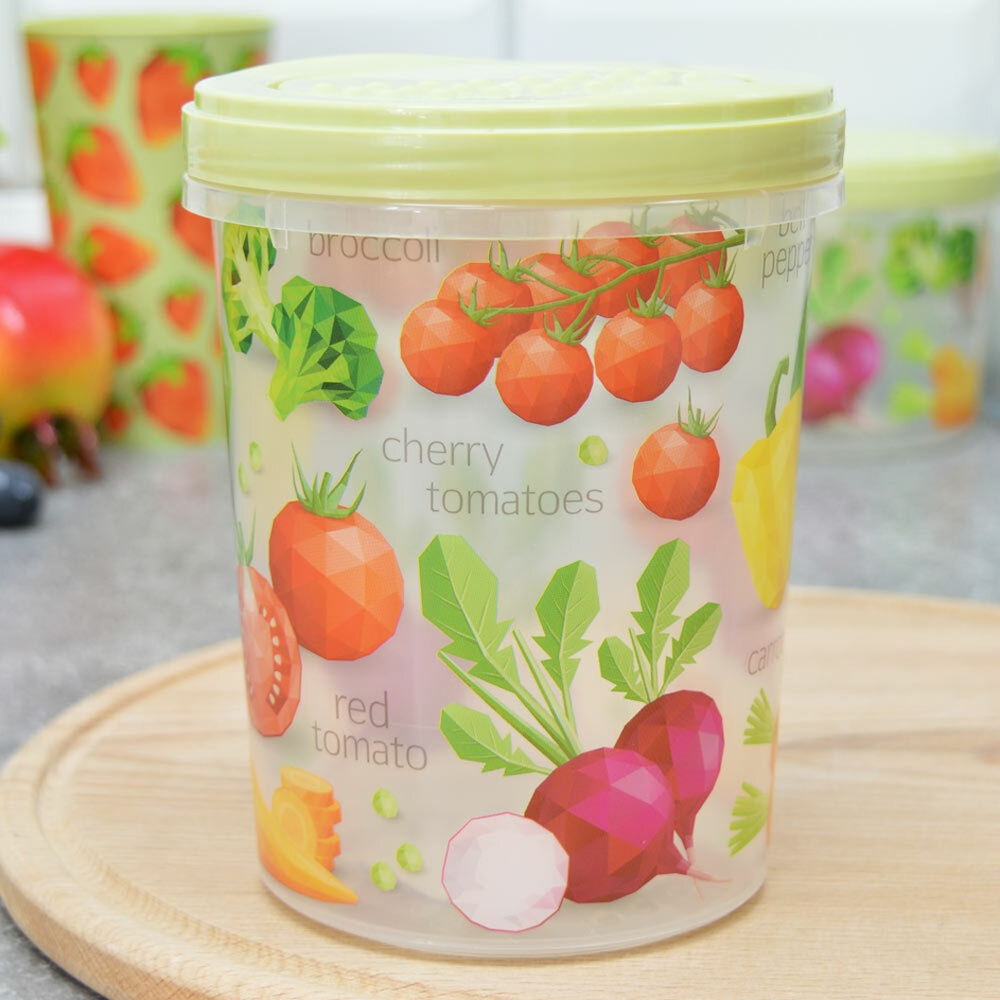 Банка с завинчивающейся крышкой 1,0л с декором (салатовый)