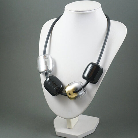 Колье квадраты зол-сер.  P.J. MURANO