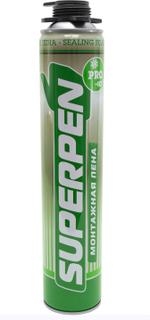 Монтажная пена SUPERPEN PRO 750 мл (всесез.) от -10°C до +30°C выход пены до 45л. ПОЛИТЕХ