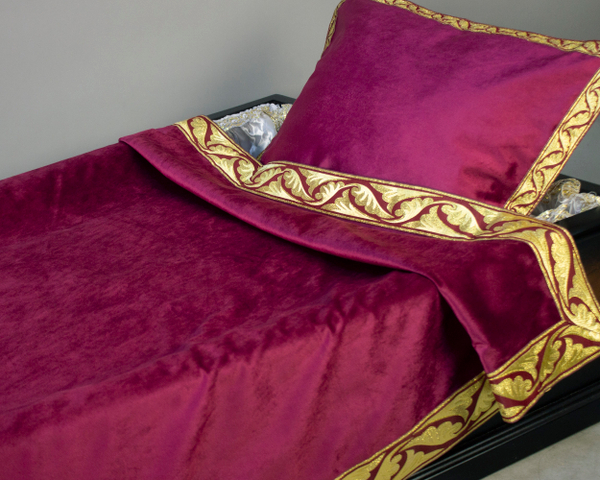 Комплект ритуальный "Атлант" бархат бордо