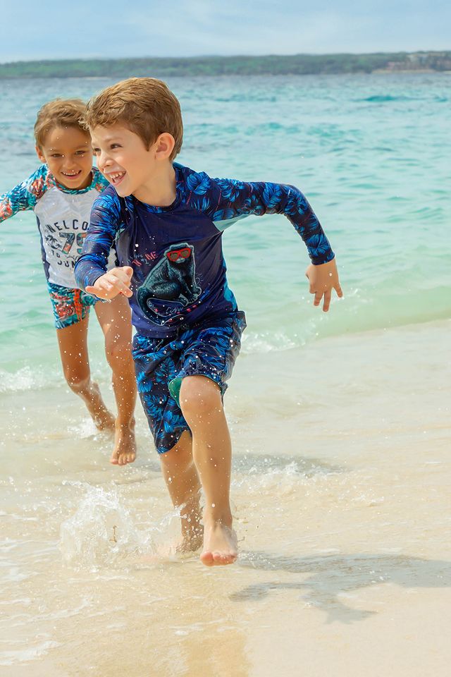 Плавательная футболка с длинными рукавами для мальчиков Dark Blue