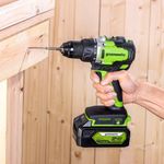 Дрель-шуруповерт акк. Greenworks GD24DD90, 24V, б/щет, 45/90Нм,1x4Ач,ЗУ,кор (3707507CUB)