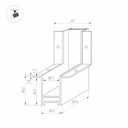 Соединитель угловой L-образный для треков встраиваемых Arlight MAG-25 034230