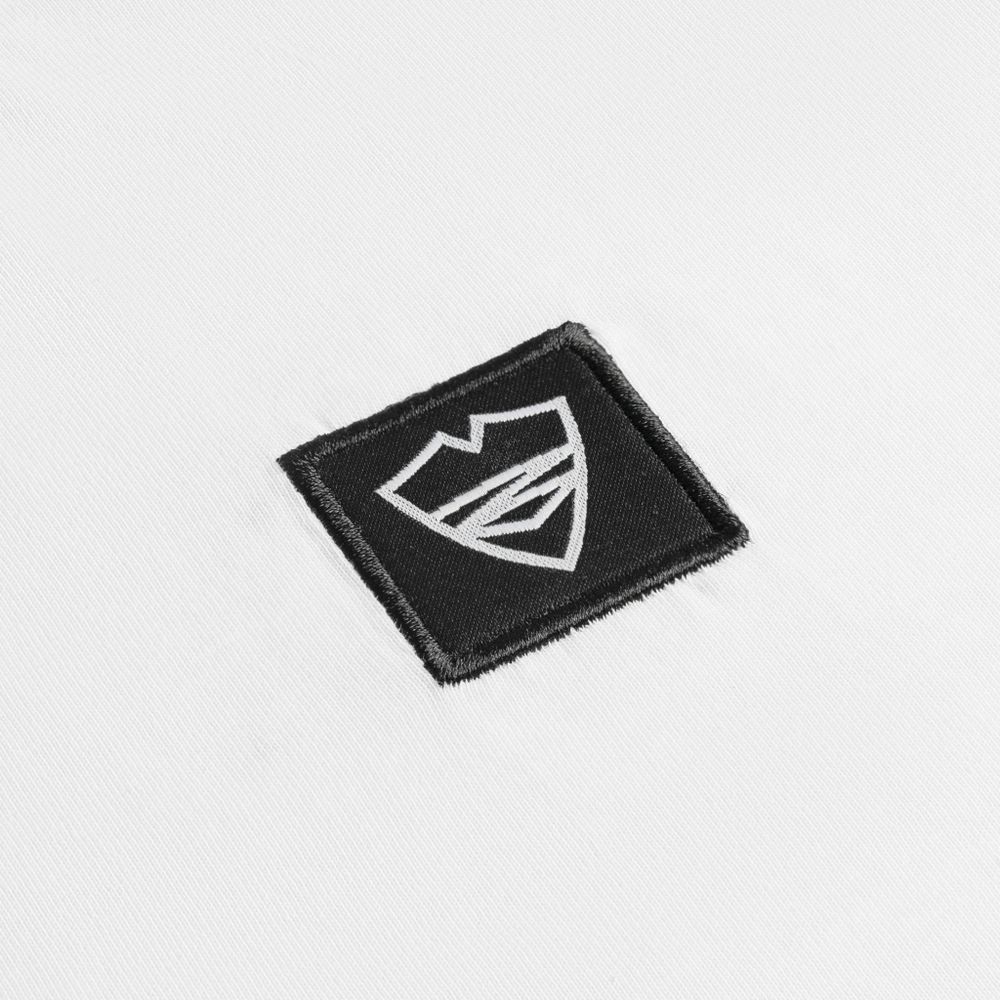 Лонгслив Питерский щит Шрифтовой лого белый