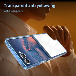 Чехол прозрачный для Samsung Galaxy Z Flip 7, мягкие усиленные боковые рамки синего цвета