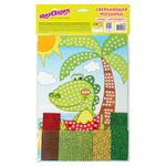 Набор для творчества "Сверкающая мозаика из мягкого пластика", "Крокодил", 21х29 см, ЮНЛАНДИЯ, 662366