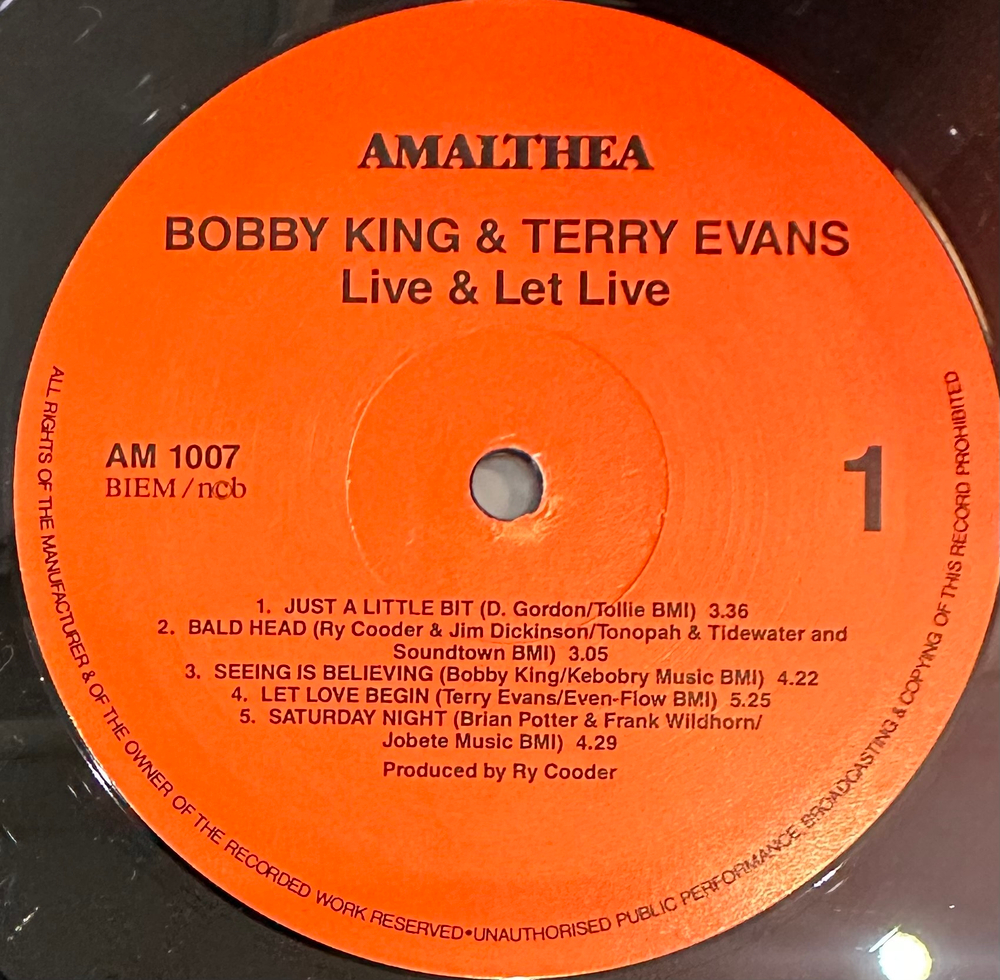 Bobby King & Terry Evans - Live And Let Live! (Швеция 1988г.)