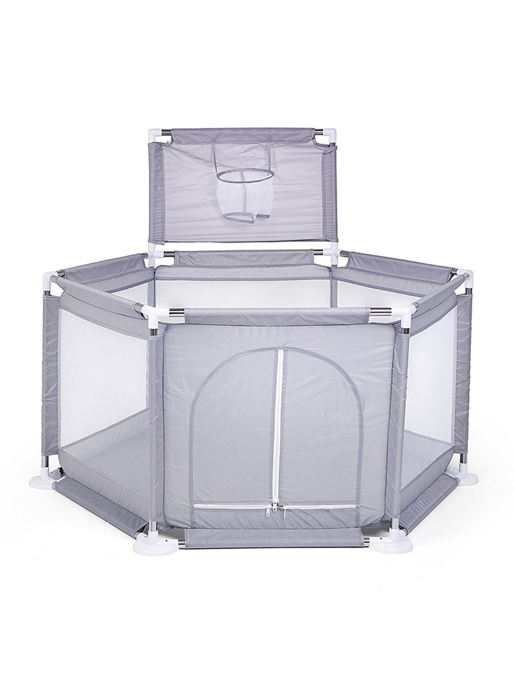 Манеж детский шестигранный (113*130*65) цвет серый (М9-4)