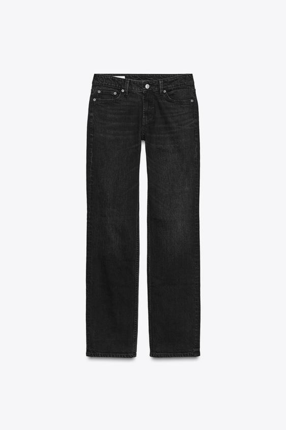 ZARA ДЖИНСЫ TRF ПРЯМОГО КРОЯ С НИЗКОЙ ПОСАДКОЙ, ЧЕРНЫЙ