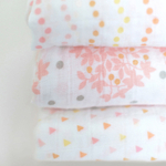 SwaddleDesigns SDM-181P Набор пеленок муслин 3 шт. - Heavenly Floral Pinks with Touch of Gold Shimmer