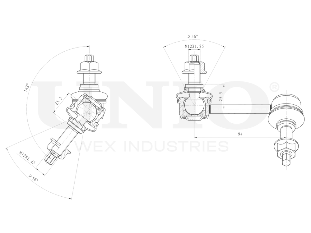 Стойка стабилизатора задняя левая UNIO SSP-50309