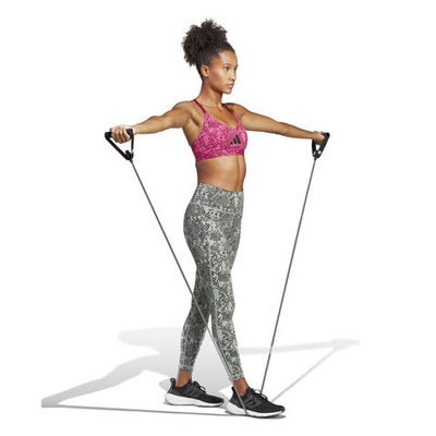 Женские теннисные брюки adidas Optime Stash Pocket Training Animal Print Tight Women - Lightgrey, Black