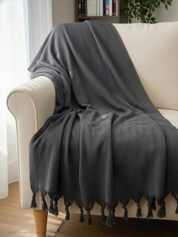 Плед-покрывало из хлопка Berlino, цвет Антрацит