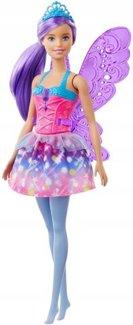 Кукла Barbie Mattel Dreamtopia Барби Фея с фиолетовыми волосами и съемными крыльями GJJ98